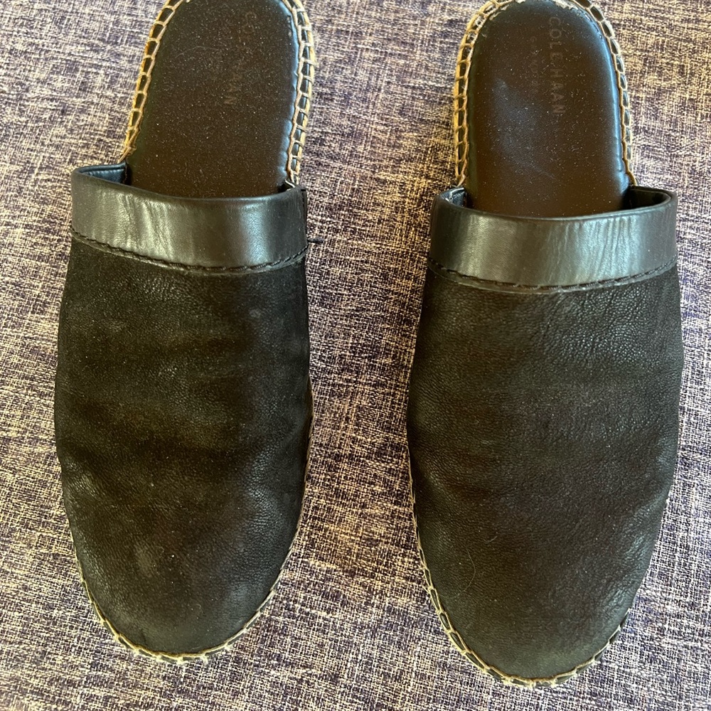 Cole Haan Black Suede Mule  size 8.5
